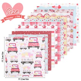 FOPINOA 24 Sheets Valentine's Day Pattern Paper Set, 12 Designs Valentine Scrapbook Paper Valentines Card Stock for Card Making Scrapbook Decoration Valentine's Day Supplies(6 x 6 inch)