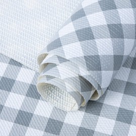 RAY STAR 12X120 Inch Shelf Liner for Kitchen Cabinets, Non-Adhesive Cabinet Liner Washable, PVC Drawer Liner for Dresser Non-Slip Bathroom (Plaid)(3 Roll)