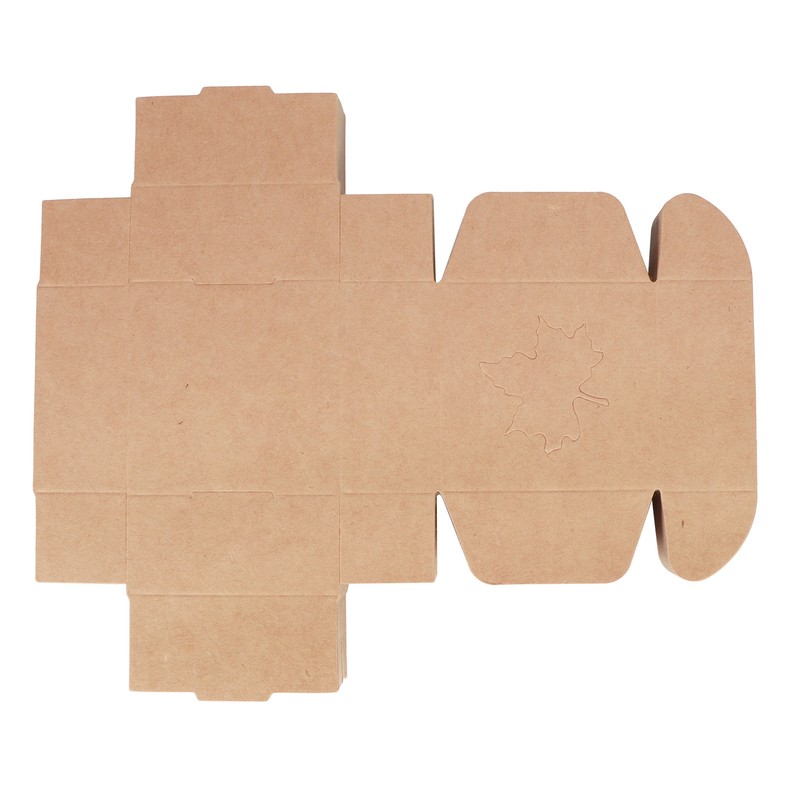 50Pcs Maple Leaf Pattern Kraft Paper Packing Box Small Gift
