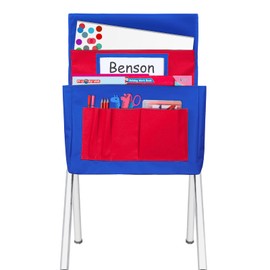 Godery Chairback Buddy Pocket Chart,Storage Canvas Seatback Stuff Storage Pocket - Home, Classroom, Group Team Organizers for Child (Red)