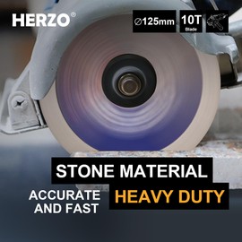HERZO Set of 2 Diamond Cutting Discs Diameter 125 mm x 22.23 mm Diamond Cutting Disc Segmented for Concrete, Stone, Marble, Granite, Brick