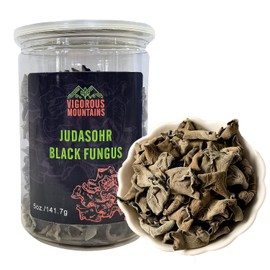 VIGOROUS MOUNTAINS Dried Woodear Mushrooms for Cooking 5 oz, Chewy Texture Dry Black Fungus for Soup Stir-fries Salads , 木耳 , 141.7 g