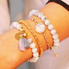 Edary Set of 4 Bracelets with Tassels - White Marble