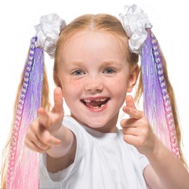 Vellivar Hair Extensions for Braiding Hair Extensions, 1 Pack, 9 Braids of Color Gradient Mermaid Hair, Jumbo Braids Hair Extension High Temperature Fiber, Crazy Hair Day for young Girls Women