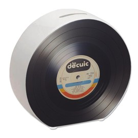 speecheese Retro Vinyl Record Money Box - Record - Music Design with Label - Ideal for Retro Collectors and Music Lovers - Multicolour - Ceramic - Classic - Unisex, All Ages