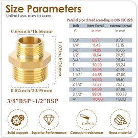 2 pieces reduction 1/2 to 3/8, flex hose 3/8 inch to 1/2 inch, adapter 3/8 inch to 1/2 inch hose, reducer 1/2 inch to 3/8 inch, for water pipe reducers (16 x 20 mm)