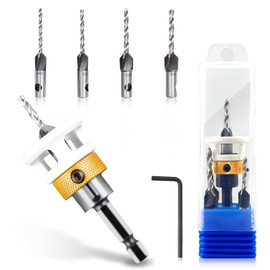 Wood Countersink Drill Set Countersink Drill with Depth Stop, Practical Countersink Drill Set with 1/4 Inch Hex Shank, Made of Hss-M2 for Workshop, Processing, Basic Equipment