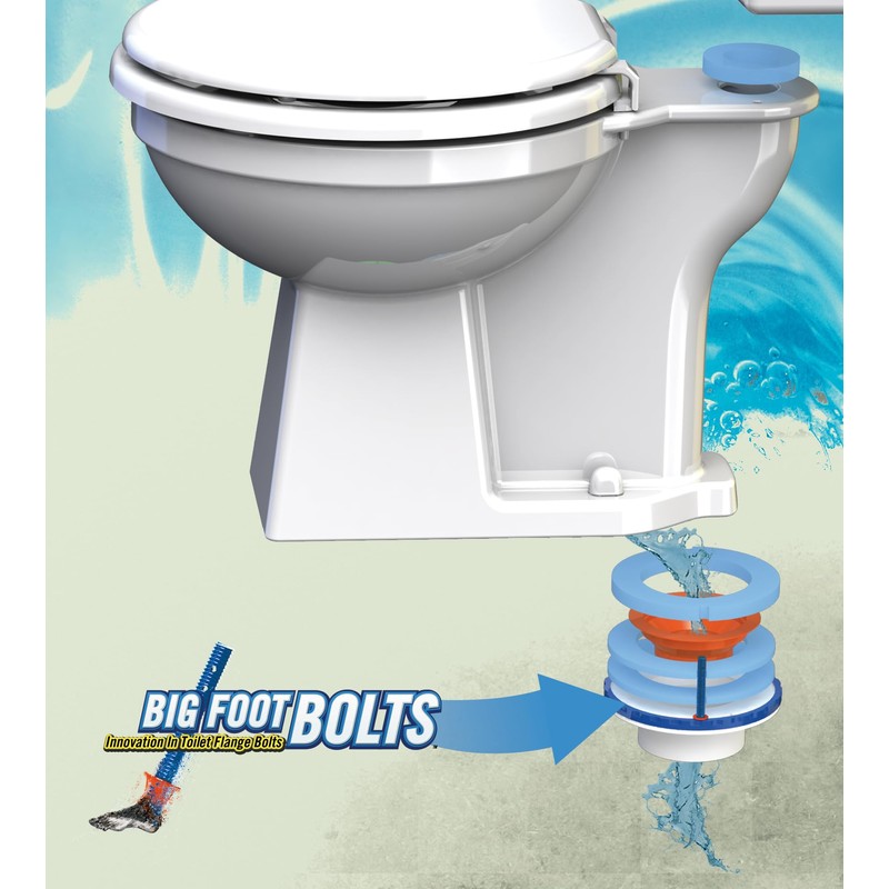 Big Foot Toilet Bolts & Hand-Tighten Caps - 5/16" Thread