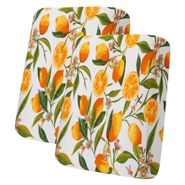 hyha Printed Couch Cushion Covers, Floral Magic Sofa Covers Washable for 2 Cushion Couch, Stretch Pattern Sofa Slipcovers with Elastic Bottom(2 Packs, Lemon)