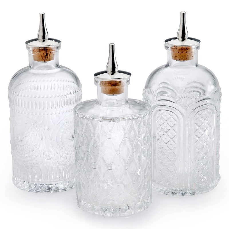 Barfly Bitters Bottle Set of 3 - M37186/M37187/M37188, Glass, 6.8