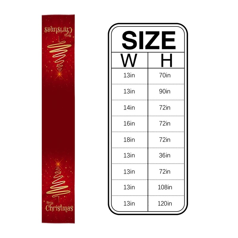 Lilmeme Table Runners 120 inches Long Merry Christmas Tree, Wedding/Coffee