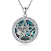 Pentagram Chain 925 Sterling Silver Abalone Shell Pentagram Tree of