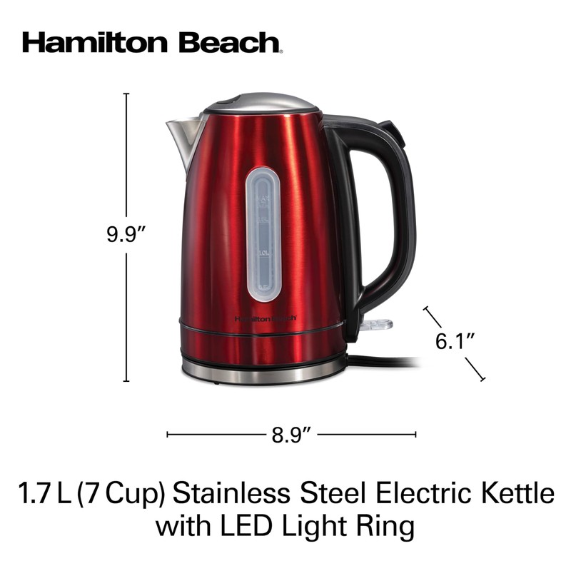 Hamilton Beach Electric Tea Kettle, Water Boiler & Heater, 1.7