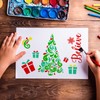 Whaline Christmas Stencils Set of 6 Reusable Plastic Craft Stencils