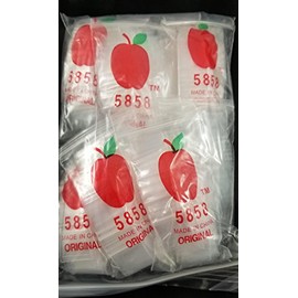 5858 Original Mini Resealable 2mil Plastic Bags 5/8" x 5/8" Reclosable Baggies (Clear 1000ct)