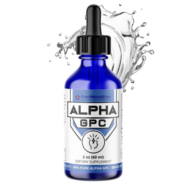 Alpha GPC Choline Liquid Drops - Brain Supplement for Memory and Focus - Fast Acting Nootropic Brain Support Supplement - 99% Pure L Alpha-GPC - 300mg - 30 Day Supply - Supports Healthy Brain Function