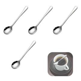 4 Stück Mini Espressolöffel 7,5CM, Kleine Edelstahl Löffel, Cute Scoop Löffel für Gewürze, Salz, Honig, Teelöffel