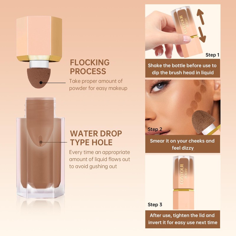 Noerrors Liquid Contour Stick, Soft Cream Bronzer Contour Wand, Cool