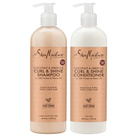 SheaMoisture SheaMoisture Plus Size Shampoo and Conditioner Set, Coconut & Hibiscus Curl & Shine Hair Care, Frizz Control for Curly Hair with Vitamin E & Neem Oil, 24 Fl Oz