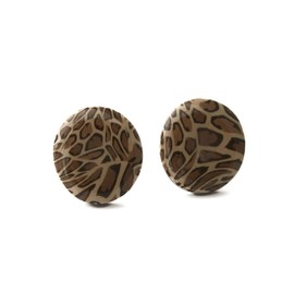 Leopard Print Stud Earrings for Women, Clay Geometric Studs Jewellery Gifts for Her Under 5 (15mm)
