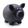 1 x ceramic piggy bank, black, blackboard varnish for labelling,