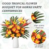Hotop 8 Set/ 32 Pcs Artificial Tropical Flower Bouquets Bulk