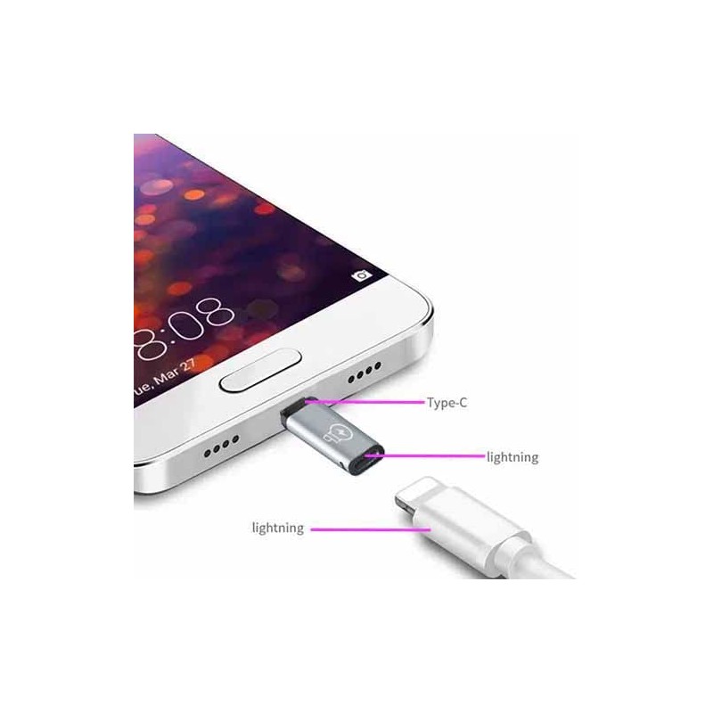 Lumen Lumen Lightning Female to USB Type-C Male Converter Adapter