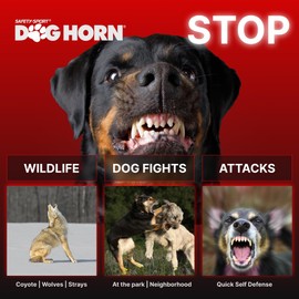 DogHorn XL Air Horn for Dogs. Stop Aggressive Dogs, Scare Coyotes, Bear, & Other Wild Animals! Effective Training Tool & Outdoor Safety Alarm for Hiking, Biking, Camping, Boating, & More! (Pack of 1)