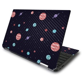 MightySkins Carbon Fiber Skin for HP Spectre x360 13.3" Gem-Cut (2020) - Bright Night Sky | Protective, Durable Textured Carbon Fiber Finish | Easy to Apply, Remove | Made in The USA