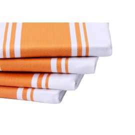 AMOUR INFINI Kitchen Towels 100% Cotton Pack of 6, Highly Absorbent Quick Drying Super Soft Premium Dish Towel for Kitchen with Hanging Loop Hand & Tea Towels - 20x28 Inch (Orange)