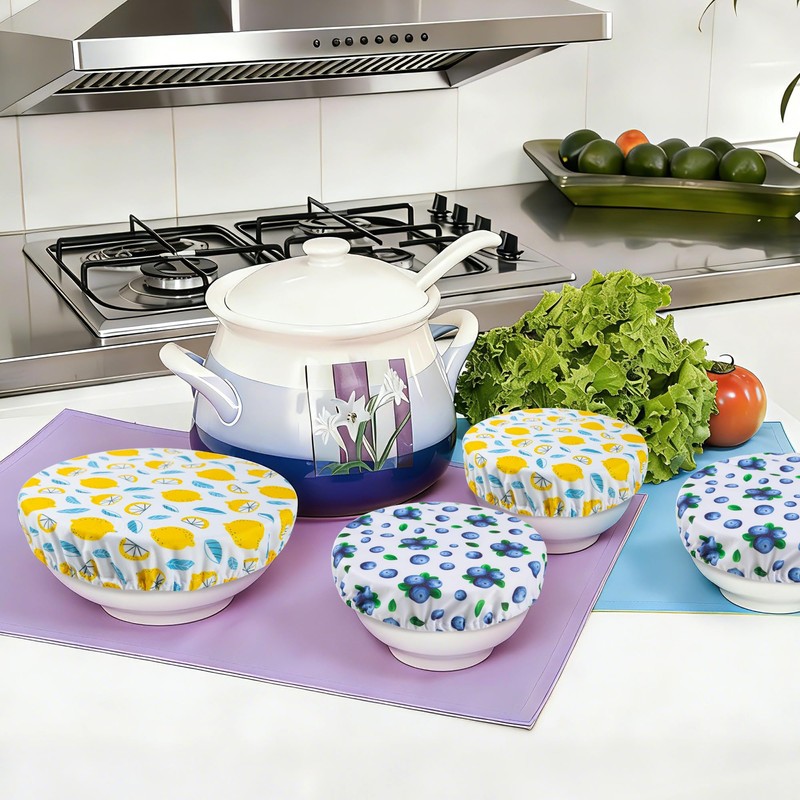 6 PCS Bowl Covers for Bread Proofing, Reusable Elastic Fabric