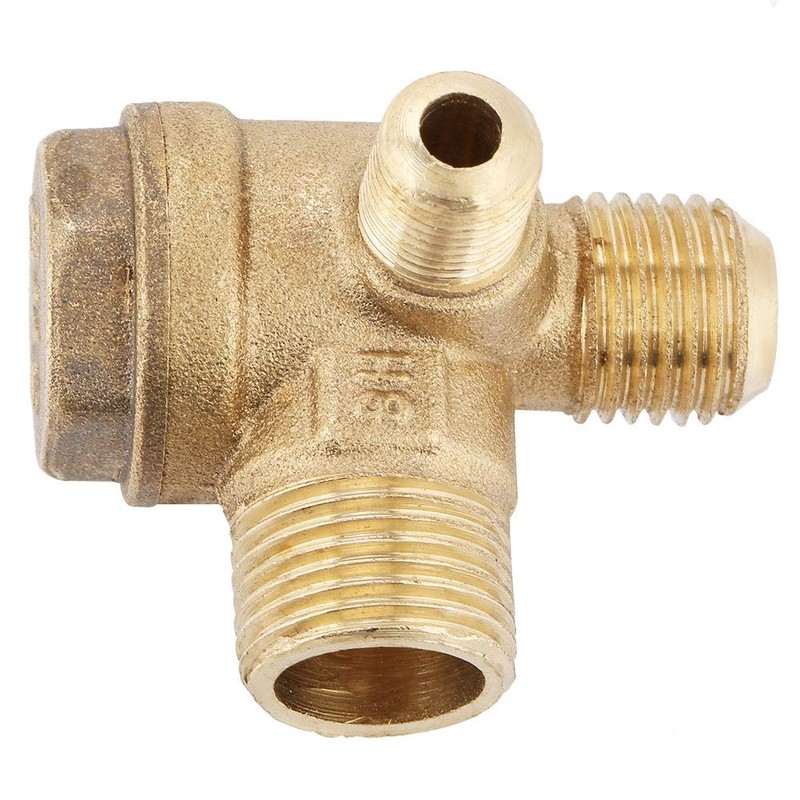 Yinzersy Air Compressor Check Valve, 3 Port Brass Check Valve,