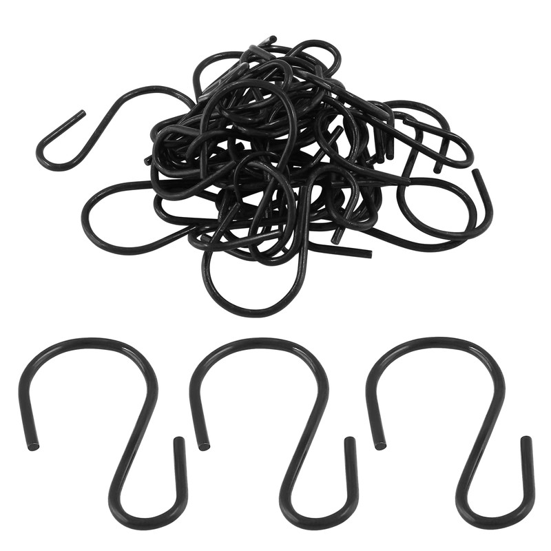 Rierdge Metal Small S Hook Black Hanging Hooks S Shaped