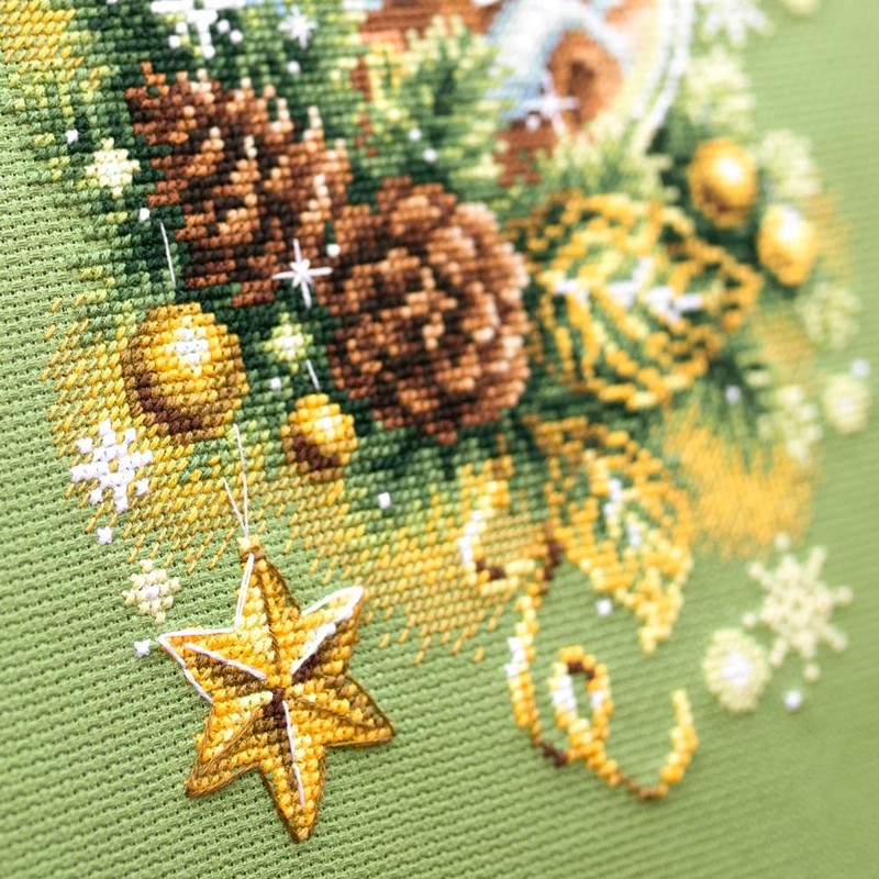 Wizardi Counted Cross-Stitch Kit Light Christmas 100-245 Magic Needle
