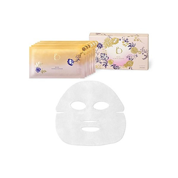 Shiseido Benefique Mask, Power Repair Sheet, Cream Mask, 0.8 fl oz (23 ml) x 6 Sheets