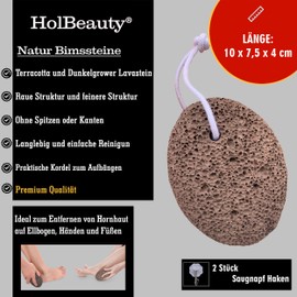 HolBeautyÂ® Bimssteine 2er Set, Natur Lavastein, Hornhauterntferner, Bimsstein Hornhaut Entferner, Natur Pumice Ston, Fusspeeling, Callus Remover, FuÃpflege