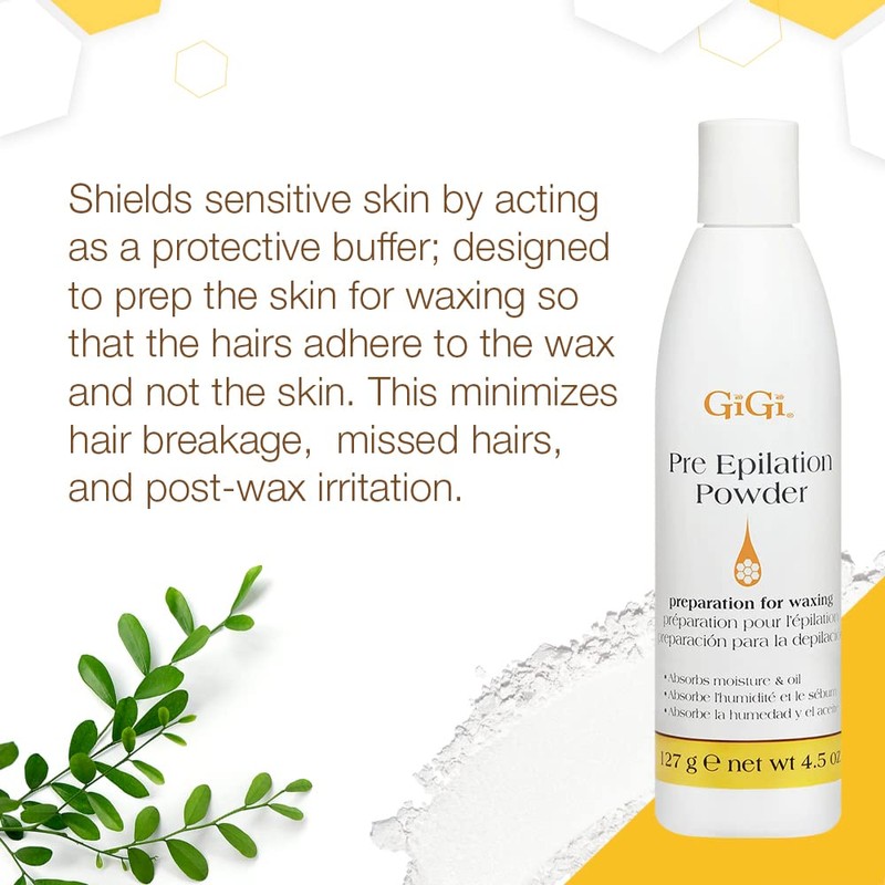 GiGi Pre-Epilation Waxing Powder for Hair Removal, Moisture-Absorbing Pre Wax