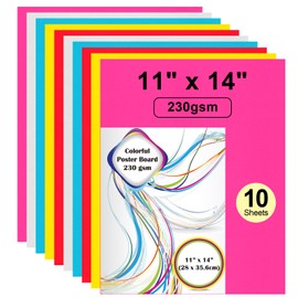 10 Pcs 11" x 14" Poster Board Paper ROOKEA Colorful Poster Board Bulk 230 GSM Thick Vision Boards Blank Smart Poster Board for School Arts Craft Projects Drawing Scrapbooking Graphic