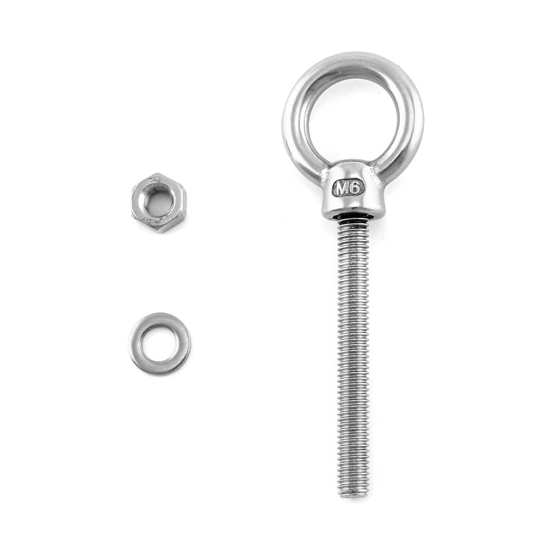 QWORK Threaded Eyebolts, 20 Pack 1/4" x 2" Long 304