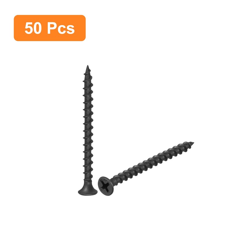 sourcing map M3.8x50mm Drywall Screws, 50pcs Coarse Thread Wood Screws,