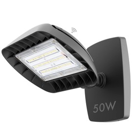 Lightdot 1Pack 50W LED Flood Lights Outdoor with Knuckle, Outdoor Stadium Lights IP65 Waterproof 7500LM, 5000K, 120V Daylight, LED Wall Light for Garage Backyard Warehouse-Brown