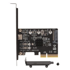 PCIe to Type C Card 20Gbps Transmission SATA 15Pin Power Gold Plated Pin PCI Express to USB3.2 Card for Desktop