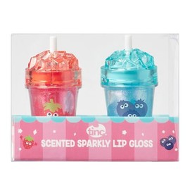 Tinc Scented Sparkly Lip Gloss - Ice Design - Delicious Scents: Strawberry and Blueberry - Lip Moisurising - Gift Idea - 2 in Pack