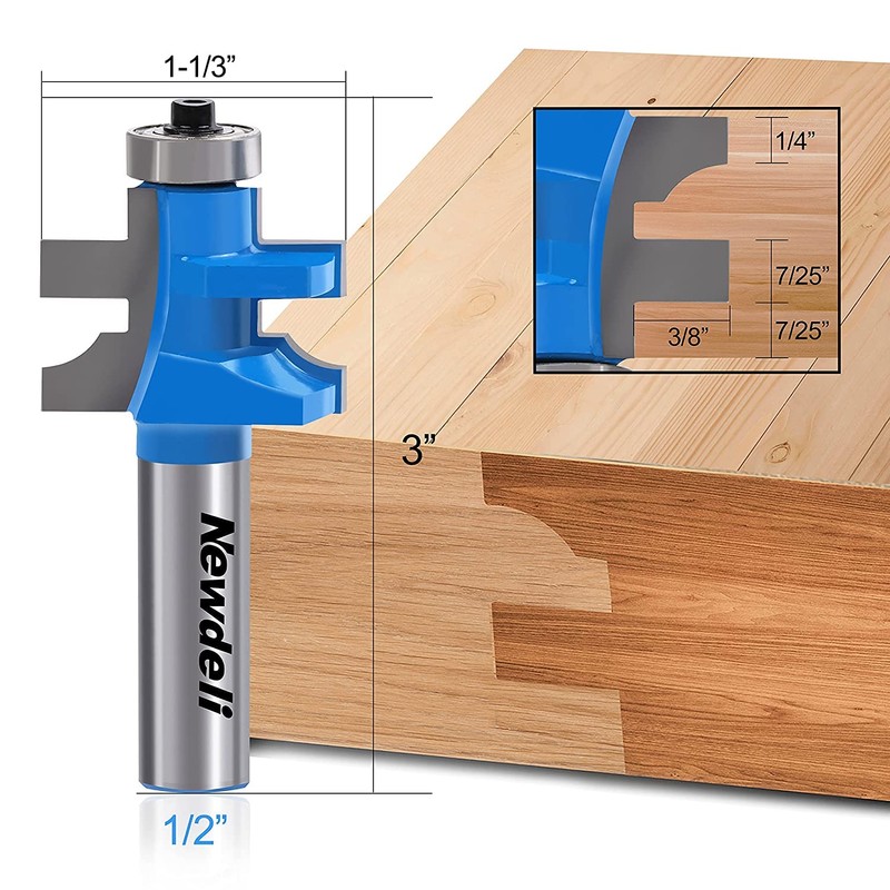 Ogee Rail and Stile Router Bit Set, Newdeli 1/2 Shank