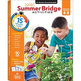 Summer Bridge Activities 4-5 Grade Workbooks, Math, Reading Comprehension, Writing, Science, Social Studies, Summer Learning 5th Grade Workbooks All Subjects With Flash Cards (160 pgs)