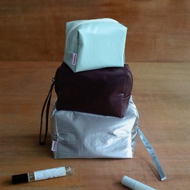 Soft Square Pouch | Lightweight Nylon Cosmetic Pouch & Accessory Bag | 3 Sizes & 3 Colors, Silver, S