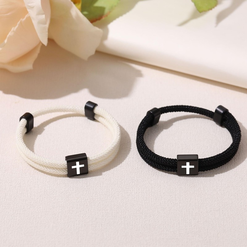 Nymerianoble Matching Bracelets for Couples Cross Bracelet for Men Permanent
