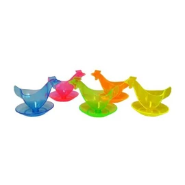 Chicken Egg Cups in Bright Colours Assorted Set of 5 Chicken Egg Cups