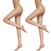 DRESHOW 2 Pairs Women's Sheer High Waist Tights 20D Pantyhose