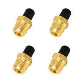 Pack of 4 1/4 inch NPT air compressor valve, 1/4 inch brass light compressor valve, tyre air valve, test valve, car valve, tank filling valves, tyre valve, 1/4 inch adapter rim valves for car, truck